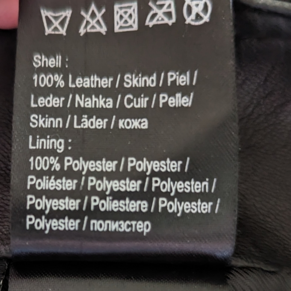 GESTUZ Black Leather Layered Look Skirt With Zipper Pockets EU 38, US 6 - Picture 4 of 9